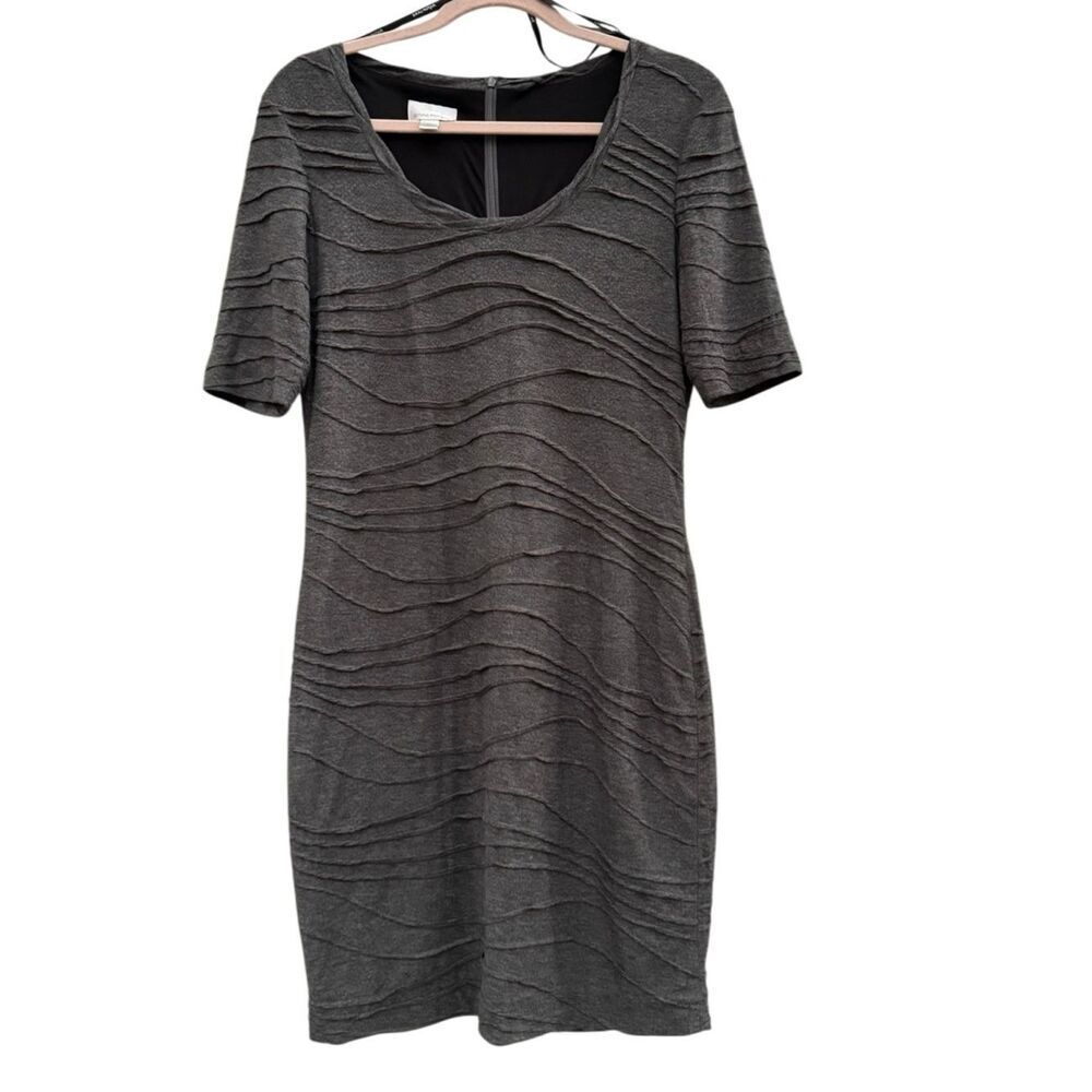 Donna Morgan Women's Textured Mini Dress in Gray Size 10